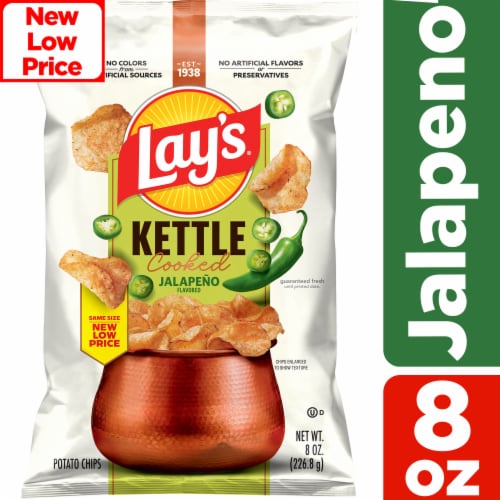 Lay's® Kettle Cooked Jalapeno Kettle Potato Chips 8 oz