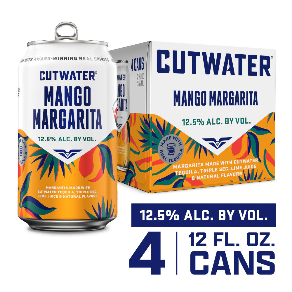 Cutwater Tequila Mango Margarita 4-Pack (12oz Cans)